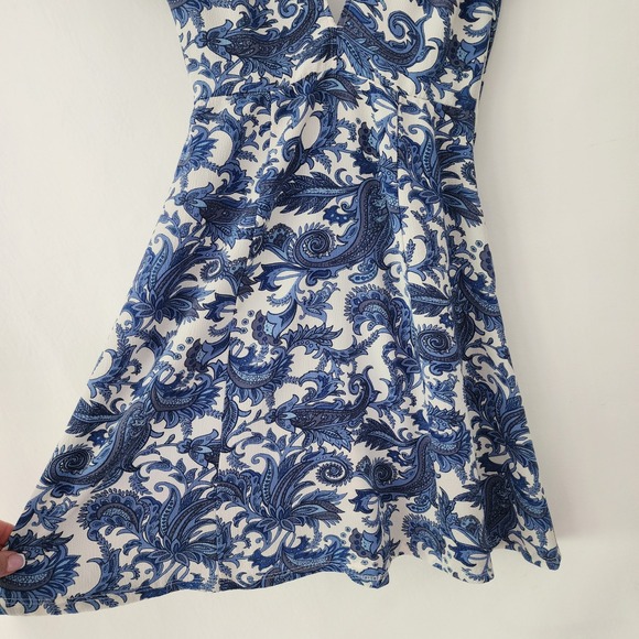 Show Me Your Mumu Antiqua Stretch Ibiza Blue White Floral‎ Dress size S - Picture 5 of 9